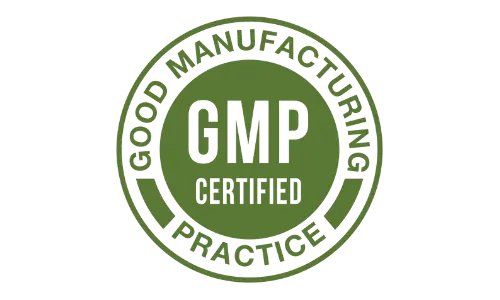 Genesis Revival GMP Certified badge showing compliance with Good Manufacturing Practices for safety and purity.